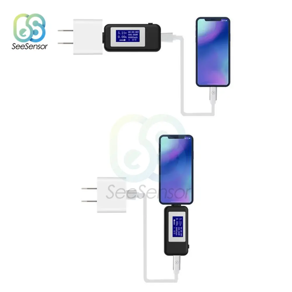 متعدد الوظائف USB تستر Type-c شاحن كاشف تيار مستمر الفولتميتر الرقمي مقياس التيار الكهربائي متر الجهد الحالي