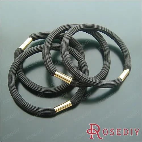 

(JM5248)50 pieces Wholesale Thickness 5mm Black Polyester Elastic Hair Bands Diy Jewelry Findings Accessories