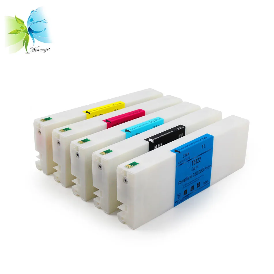 Winnerjet 700ML 6 colors compatible dye ink cartridge for Fuji dl650 frontier dl-650 prefilled ink cartridges