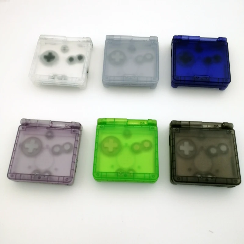 10pcs/lot  Clear Green glacier Clear white Clear purple For GameBoy Advance SP Shell For GBA SP console Housing Case Cover