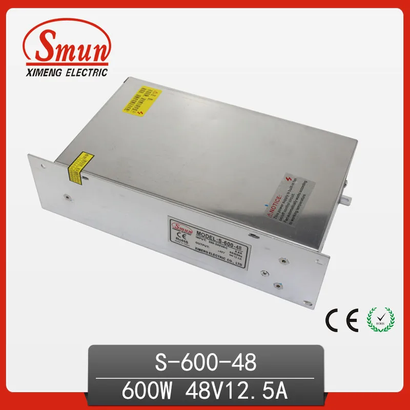 600W 48VDC 12.5A Single Output AC-DC Switching Power Supply Unit S-600-48