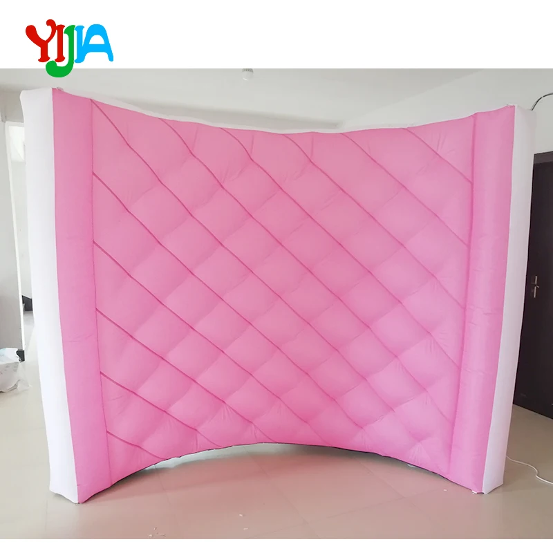 

Romantic Pink Color Inflatable Photo booth and walls backdrops Group with LED lights color changing For party Weddings