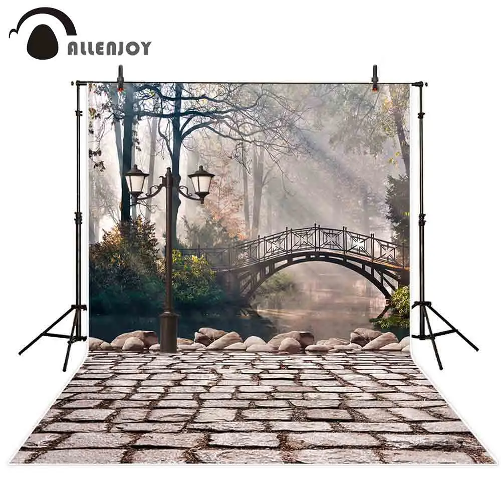 Allenjoy Photophone Backdrop for Photographic Studio European Arch Bridge Street Lake Wedding Background Fotografia Photocall