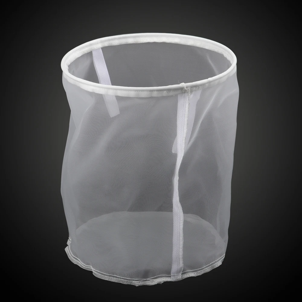 Home Brewing 30 Mesh Food grade Nylon Bucket Filter Bag,Beer Wine Residue Separation Bag with Stainless Steel Ring