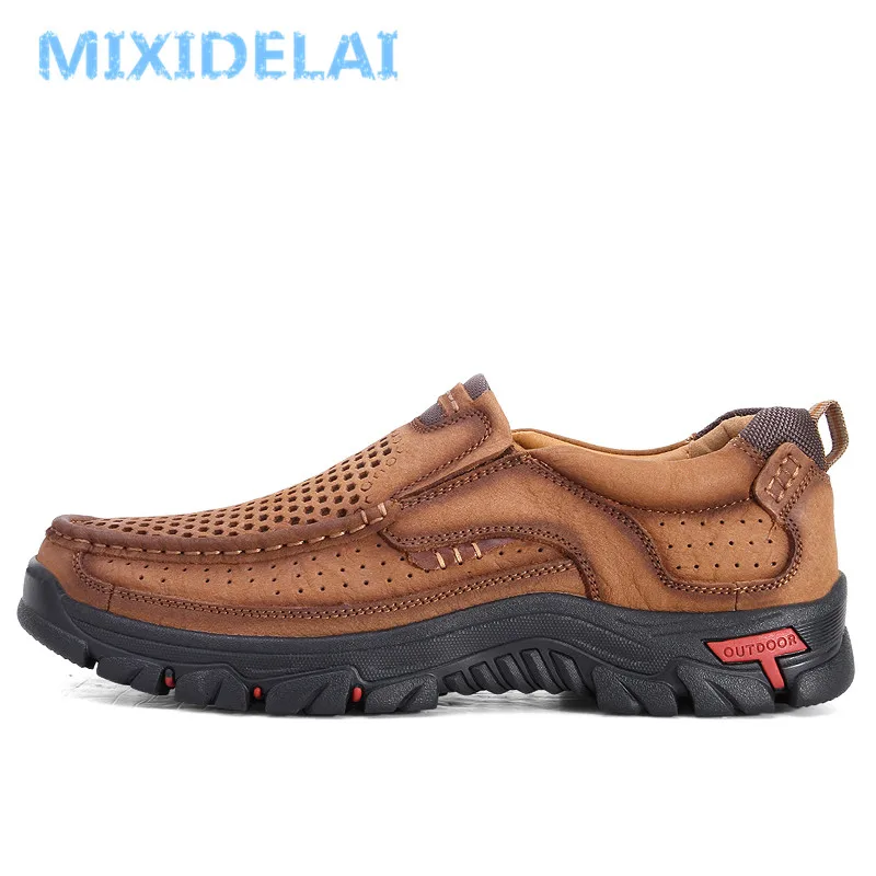 MIXIDELAI Genuine Leather Men Shoes England Trend Male Footwear Set Foot Men\'s Casual Outdoors Man Flats Work Shoes Large Size48