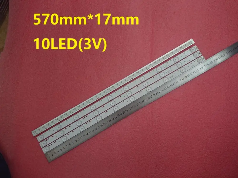 New 15 PCS/lot 10LEDs*3V 32 inch 570mm*17mm LED Backlight Strips Optical Lens Fliter for 32