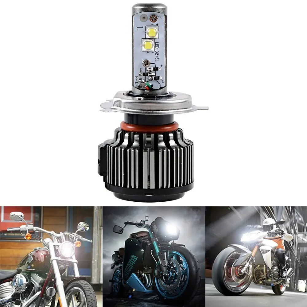 40W 3600LM 6000K White H4 9003 HB2 CREE Chips LED High Low Headlight Bulb Built-in Cooling Fan + Driver Wiring Harness