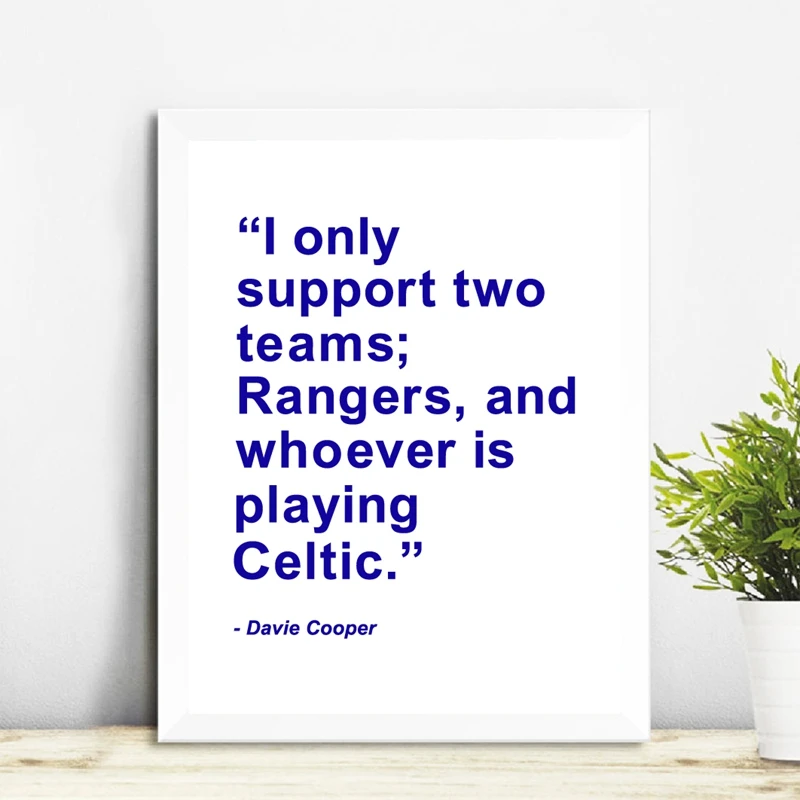 Glasgow Rangers Art Painting Poster Boys Room Wall Decor , Funny Scotland Football Quote Canvas Art Prints Poster