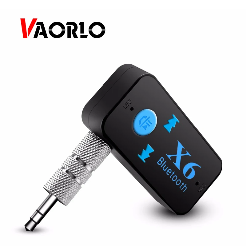 VAORLO-Kit de receptores AUX Bluetooth para coche, adaptador inalámbrico de música con micrófono, A2DP, 3,5mm, Audio estéreo, receptor Bluetooth para teléfonos de coche