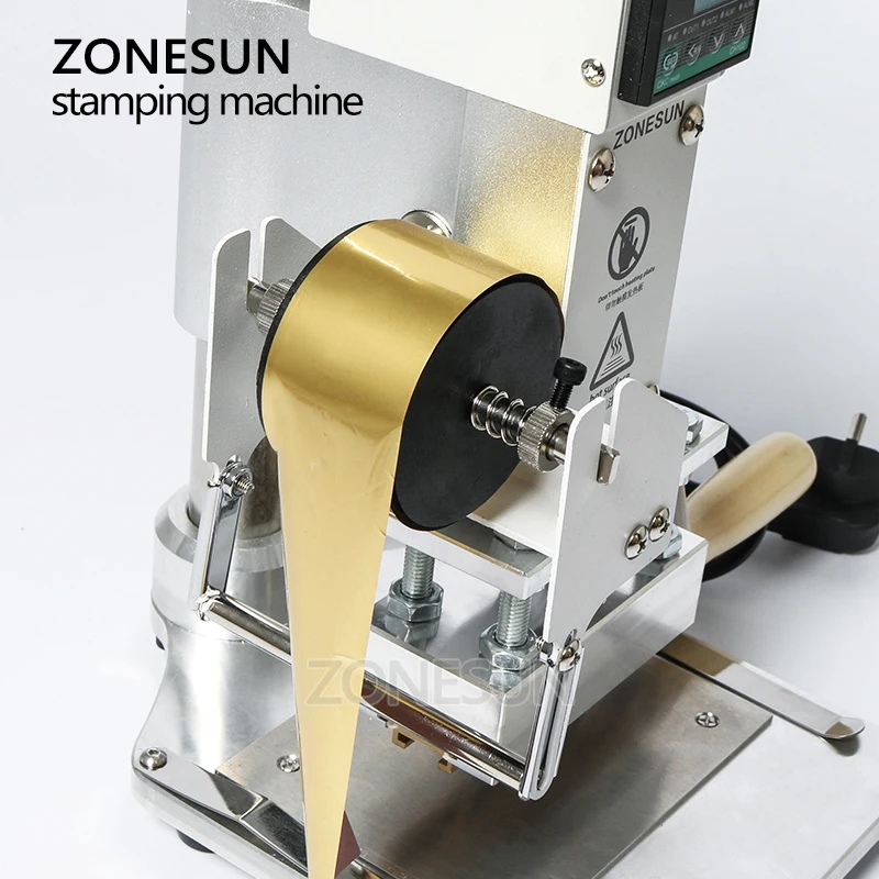 ZONESUN ZS-100A Custom Logo Hot Foil Stamping Machine Manual Bronzing Machine For PVC Card Leather Paper Pencil Stamping Machine