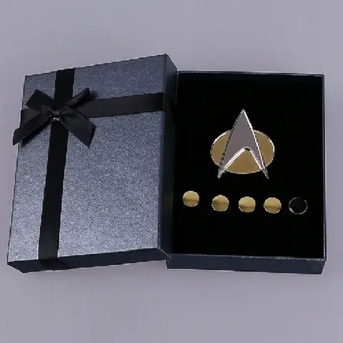 Startreks Badge The Next Generation voyage Metal Badge Pin&Rank Pip/Pips 6pcs Set Cosplay Halloween Costume Prop