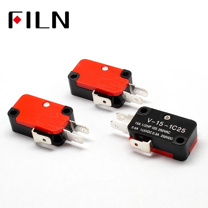 250 V 16A Kuchenka mikrofalowa Drzwi Arcade Wiśniowy przycisk SPDT 1 NO 1 NC Mikroprzełącznik V-15-1C25