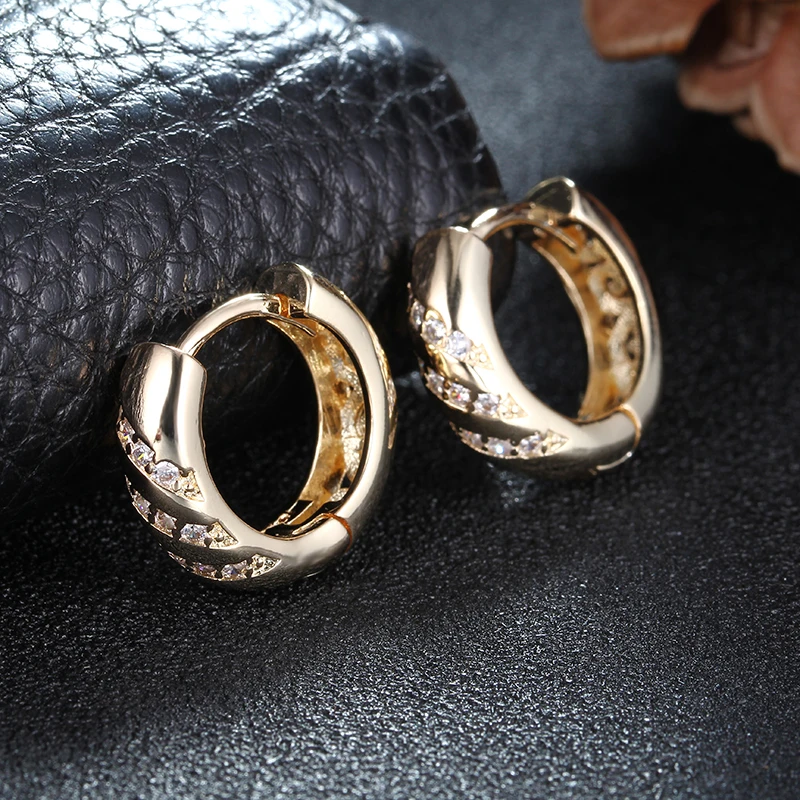 Rose Gold Color Small Drop Earrings for Women 5mm Fashion Jewelry Stud Clip Ear Accessories for Party E025