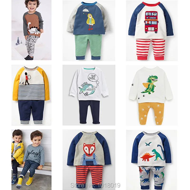 New 2023 Baby Boys Clothes Sets 1-7Y Kids Brand 100% Cotton Long Sleeve T-shirts Pants 2pc Children Suits Outfits Bebe Boys Sets
