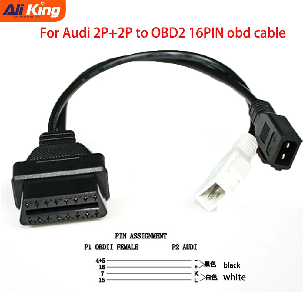 

VAG Cable For Au-di 2P+2P 2x2 to 16Pin Female OBDII Connector for Sko-da for V W 2x2 OBD1 to OBD2 Diagnostic Cable