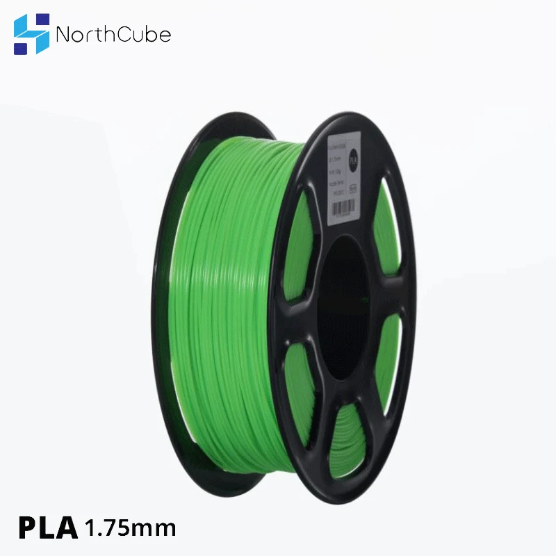 NORTHCUBE 3D Printer PLA Filament 1.75mm for 3D Printers, 1kg(2.2lbs) +/- 0.02mm Fluorescent-Green Color