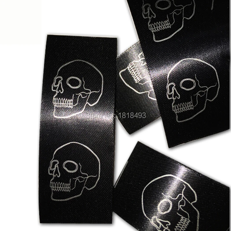 free shipping customized clothing care labels/woven labels/garment printed tags/black silk printed with silver 1000 pcs a lot