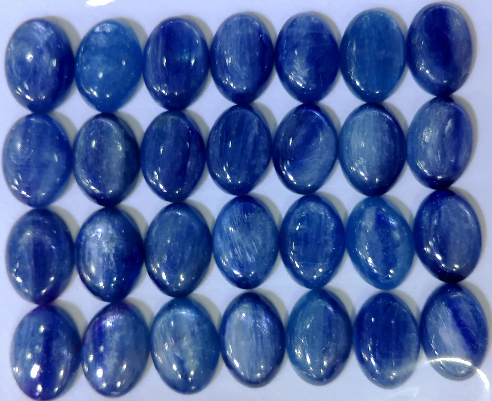 

Wholeale Top Quality Natural Kyanite 10x14mm Oval CAB Semi Precious Gem Stone Cabochon Kyanite Bead CAB For Jewelry 5pcs/lot