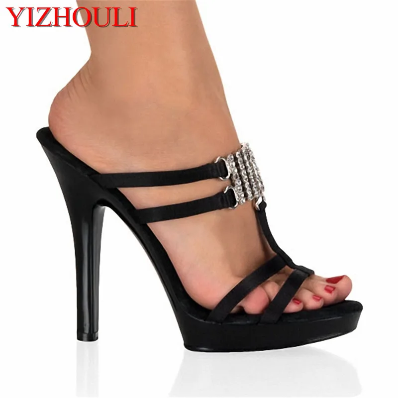 

13cm High Heels Slippers Plump Crystal Shoes Sexy Pole Dancing Shoes Platform Women's Shoes Dance Shoes