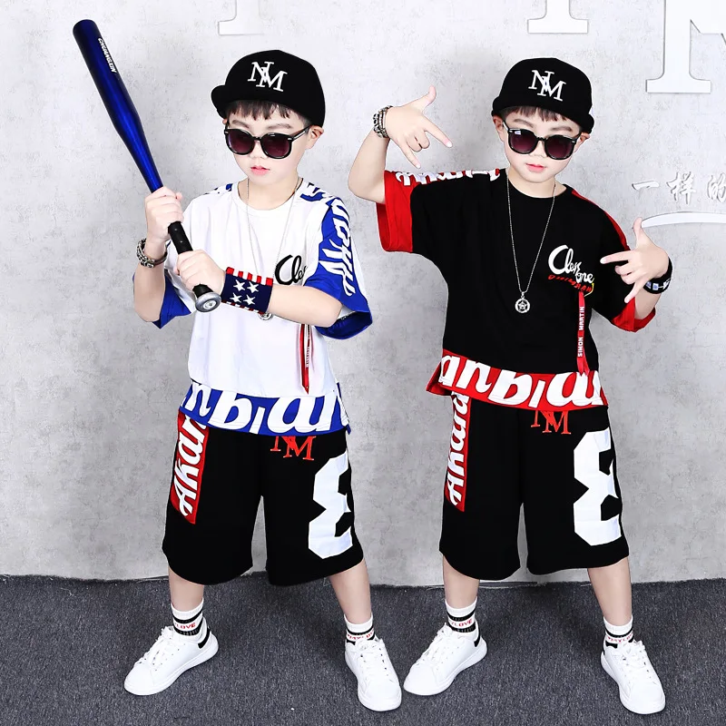 Children's Day Boys Short Sleeve Set Loose Children's Wear New Summer Style Handsome Big Boy Two Piece Tide