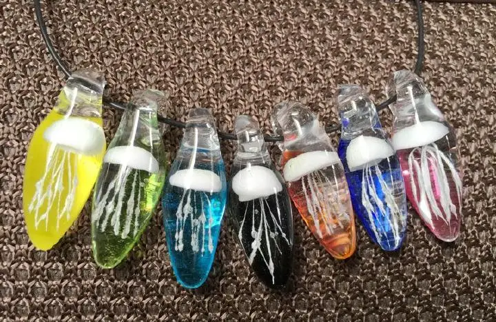 7pc mix Jellyfish clear Bottom glass beades Pendants Jellyfish