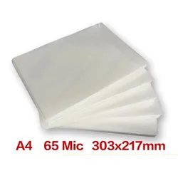 100 Sheets/Pack A4 65mic 303x217mm Laminator Flim PET+EVA Material 100Pcs/Pack for Photo/Files/Card/Picture Laminating film