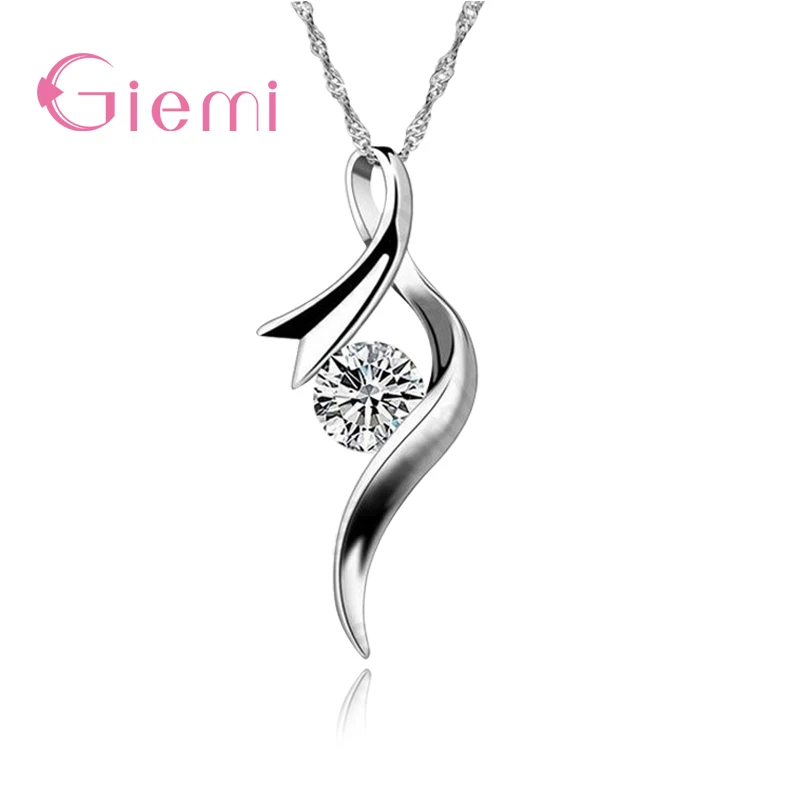 Charming Luxury 925 Sterling Silver Pendant Necklaces Cubic Zirconia Sweet Gift For Girlfriend/Lover/Sister Hot Sale