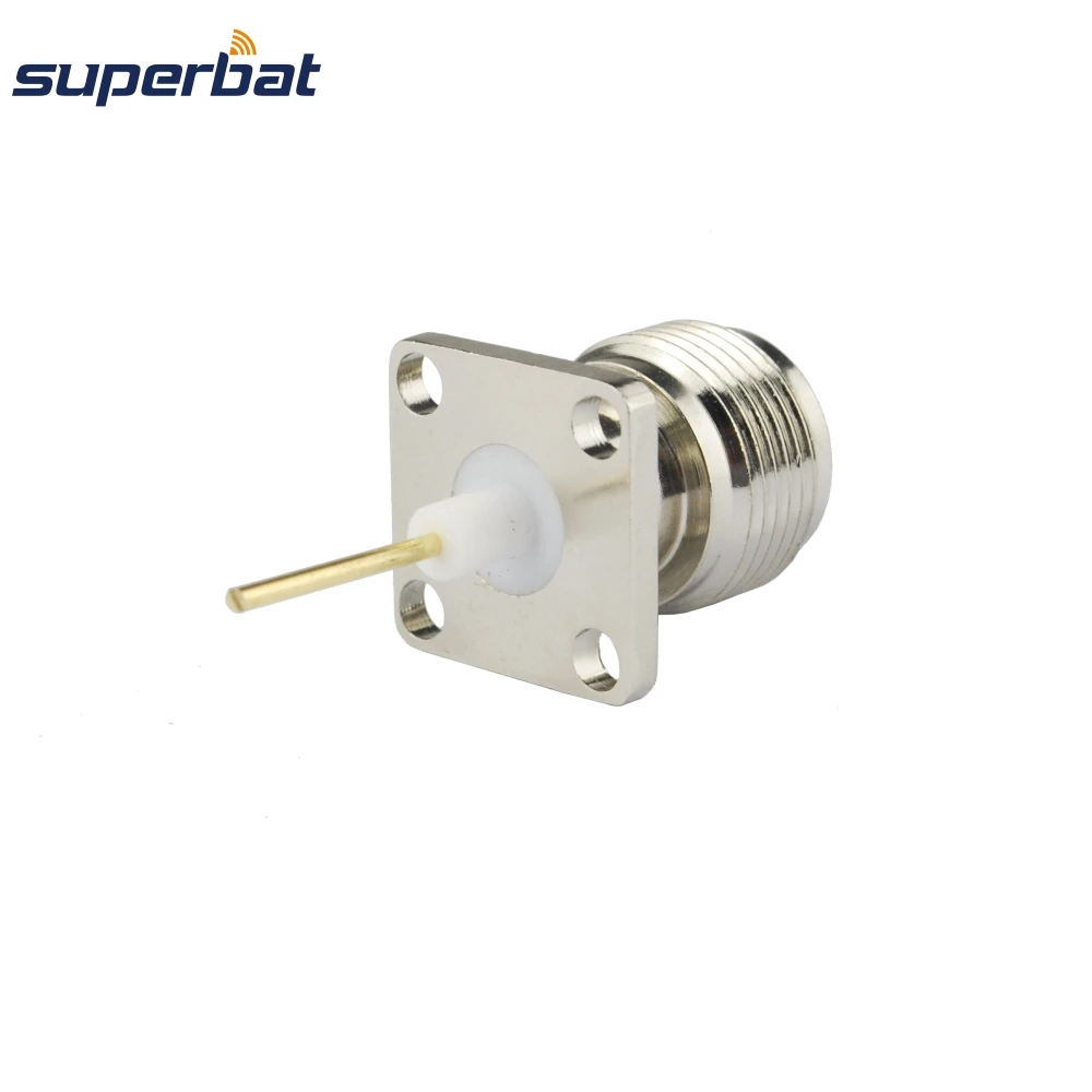 Superbat N 4 Hole Panel Mount Female with Solder Post with 5mm pin 12mm RF Coaxial Connector