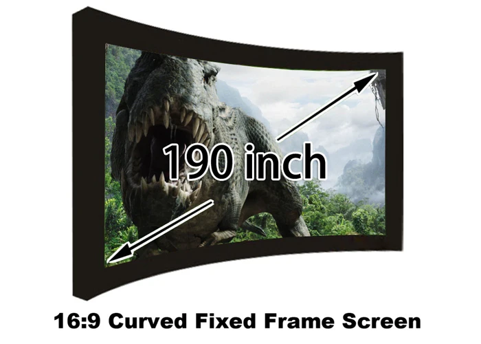 

Full HD 190 inch 16:9 Curved Fixed Frame Front Projection Screen With 1.2 Gain 3D Cinema Projector Screens