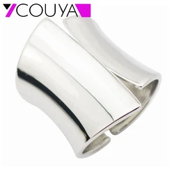 Fashion Punky Style Shiny Silver Color Cuff Big Bangles For Women Infinity Charm Vintage Wide Alloy Bracelet Bangle Lady Gift