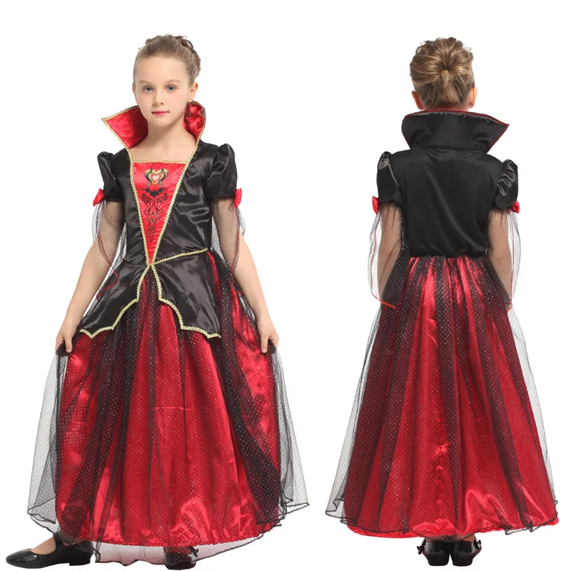 Disfraz de vampiro de Halloween para niños y niñas, disfraz de princesa reina, Carnaval, Purim, mascarada, fiesta de juegos de rol, vestido de noche