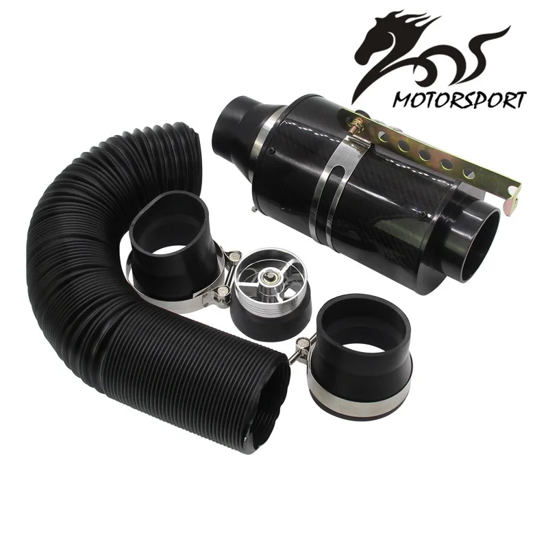 

Universal Racing Carbon Fiber Cold Feed Induction Kit Carbon Fiber Air Intake Kit Air Filter Box with Fan / without fan