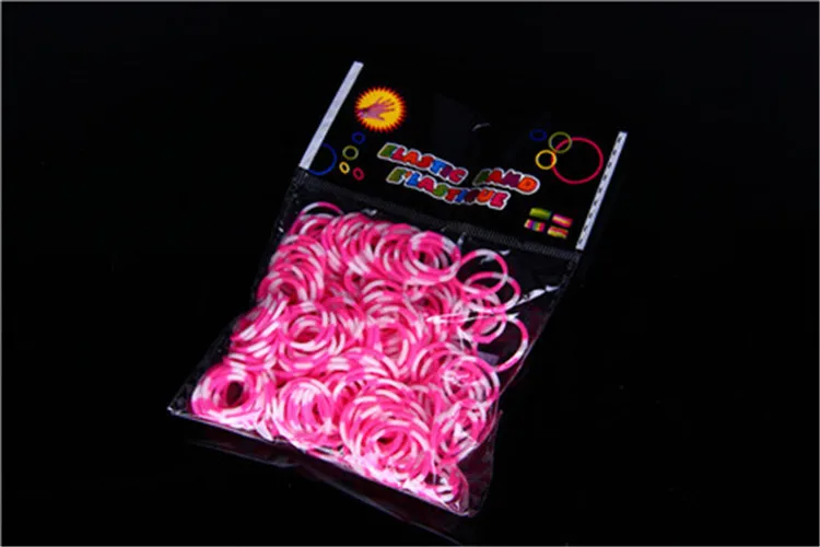 600pcs Two-tone Loom Bands for Children Lacing Bracelet Girl Gift Multicolor Rubber Band Kids Toy Orbits Needlework Creativity