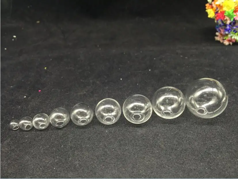 50pieces 6mm 8mm 10mm 12mm 14mm 16mm 18mm 20mm 25mm ball mixed glass globe bottle vial pendant glass locket jewelry findings