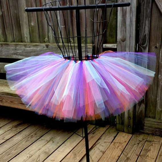 Multicolor Baby Girls Tutu Skirts Infant Toddler 100% Handmade Layers Ballet Dancing Tutus Kids Fluffy Tulle Pettiskirts 1Pcs