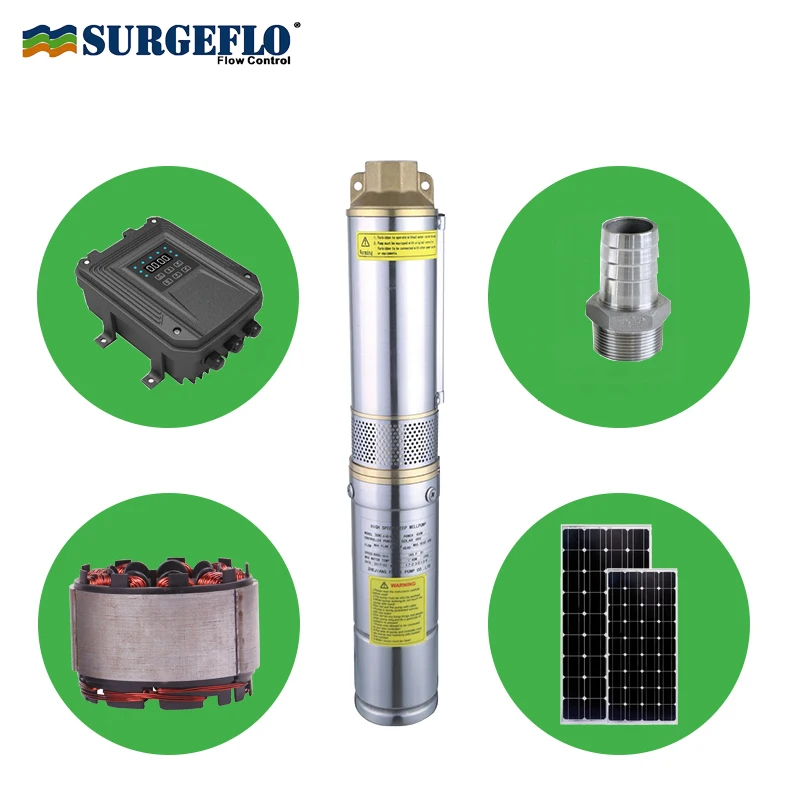 solar water pump 24v Brushless high-speed solar deep water pump with permanent magnet synchronous motor solar pump submersible