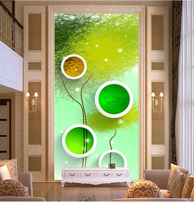 

The custom 3D murals,aesthetic abstract tree 3D three-dimensional circle,living room sofa TV wall bedroom wall paper