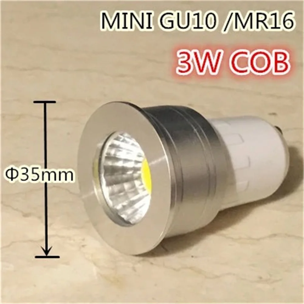 Led лампочка мини гу10 35мм полилюминесцентная лампа 3w может регулировать свет 110v 220v 240v 12v Mr16 Mr11 гостиная столовая лампа