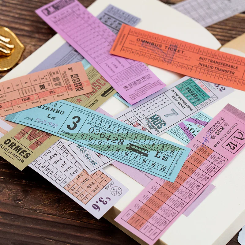 12 Styles Retro Antique Ticket Series Memo Pad Sticky Notes Tags Words Phrases Stickers Notepad Label