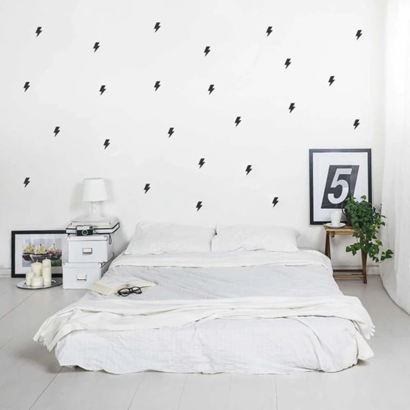 Tiny lightnings pattern wall decal ,Mini Lightning Decal Sticker kids baby room decor , 35 pcs per set