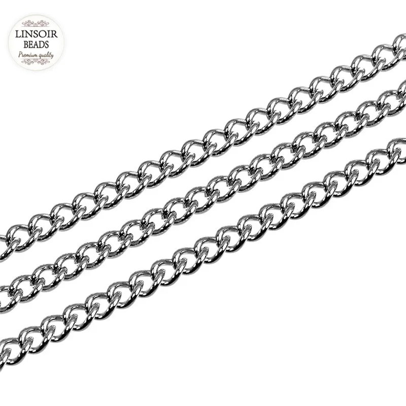 1/1.5/2/2.5/3mm 10Yard/lot 316L Stainless Steel Chain Bulk Silver color Tone Width Link Chain for DIY Necklace Jewelry Making