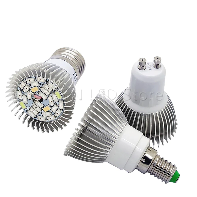 ضوء نمو Led أحمر/أزرق ، UV/IR ، 18/28W ، E27 ، E14 ، GU10 ، لزراعة الخضروات ، الزراعة المائية ، الزهور