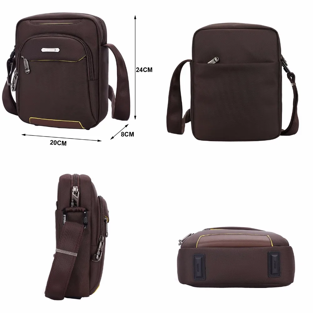 حقيبة ساعي البريد المضادة للسرقة من SINPAID حقيبة كتف كاجوال مصممة بسحاب مضاد للسرقة وإبزيم لون أسود وأزرق وقهوة