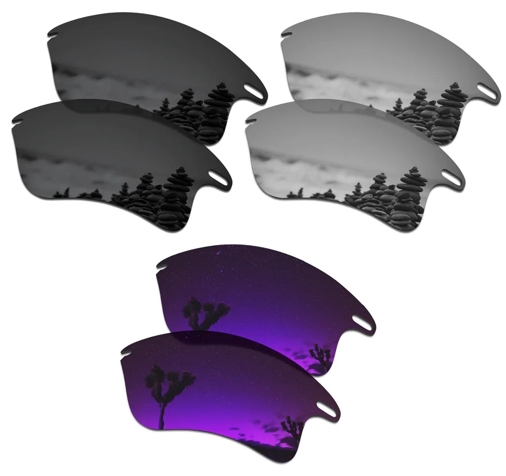 

SmartVLT 3 Pairs Polarized Sunglass Replacement Lenses for Oakley Fast Jacket XL Stealth Black & Silver Titanium & Plasma Purple