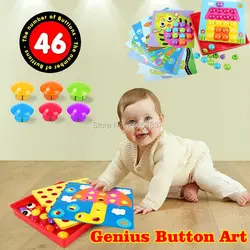 DIY  Button Art Color Matching Mosaic Pegboard Mushroom Nail Jigsaw Early Puzzles Toys Learning Educational Toys for Children