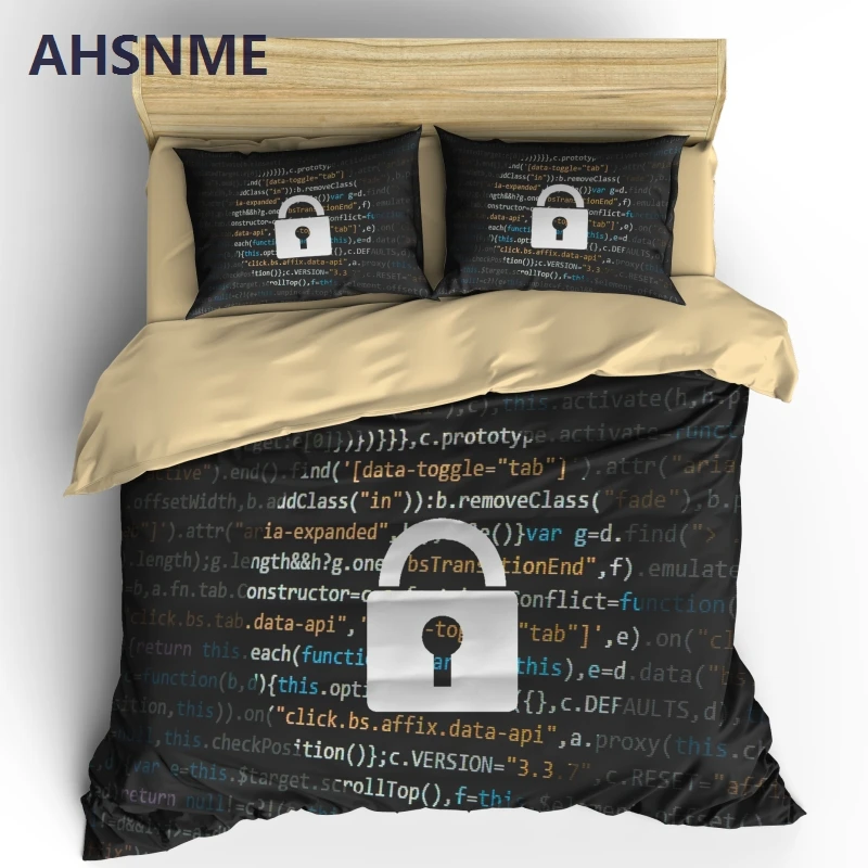 AHSNME Cumputer Code Printed Bedding Set Program Duvet Cover Sets 2/3pcs Bedlinen Cutomized Bed Cover