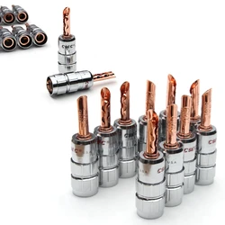 12PCS Gold Plated Copper Solid Banana Plug Set For Audio Speaker Amplifier Female Connectors Plug Cable Wire Adapters