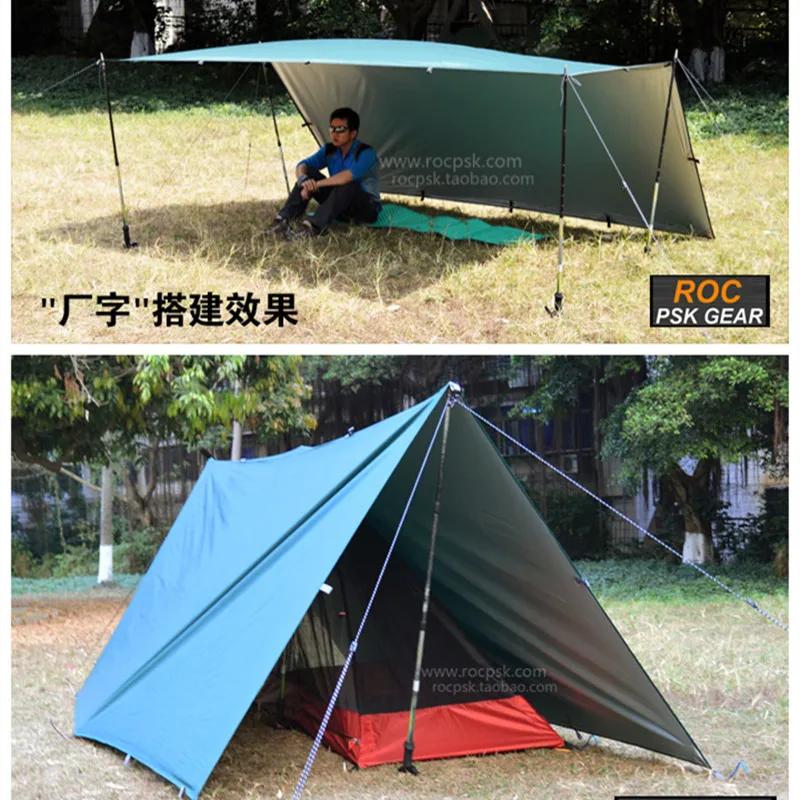 3F UL Gear Ultralight Tarp Outdoor Camping Survival Sun Shelter Shade Awning Silver Coating Pergola Waterproof Beach Tent