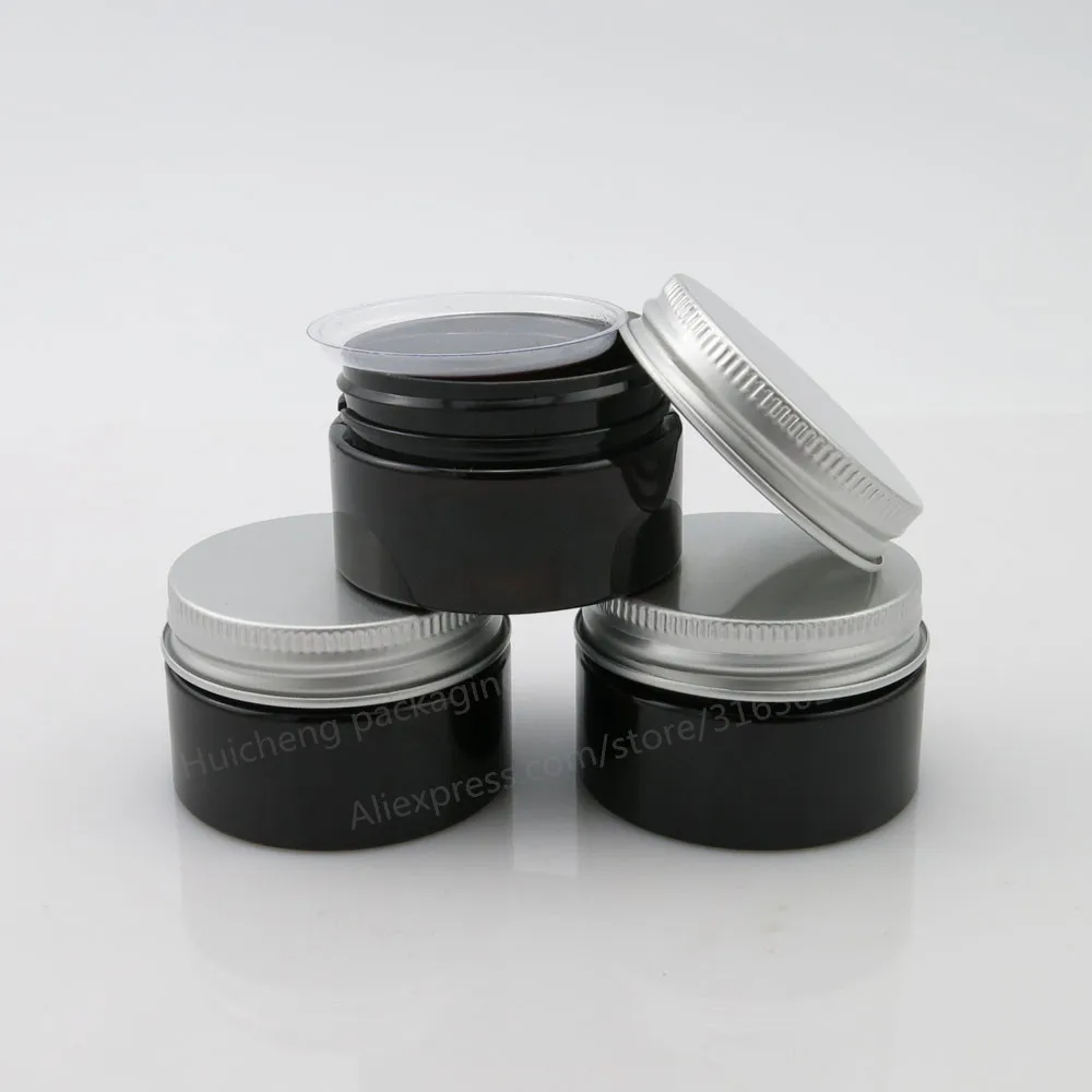 

50 x 30g Empty Dark Amber Pet Skin Care Cream Jar With Aluminum Lids Insert 1oz Cosmetic Container