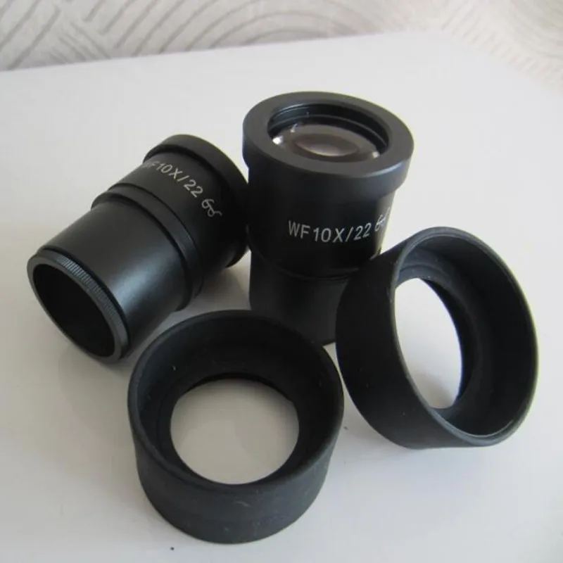 WF10X 22mm High Eyepoint Eyepiece with Eyeshade Plastic Rubber Eye Guards for Zoom Stereo Microscope 30mm Mounting Size